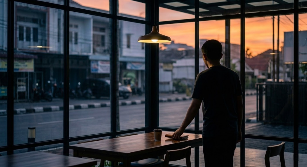 sunset di cafe kalimantan

