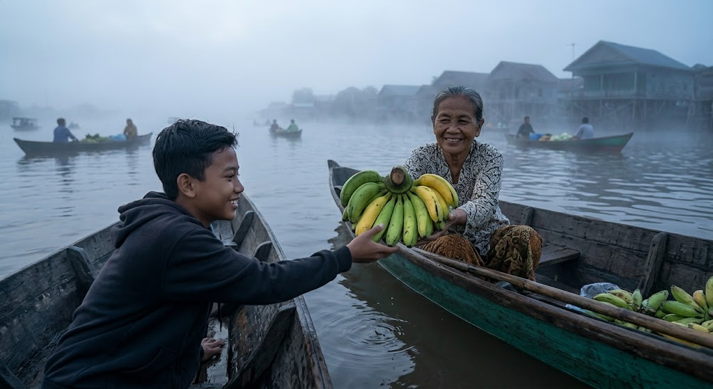 ilustasi transaksi di pasar setan